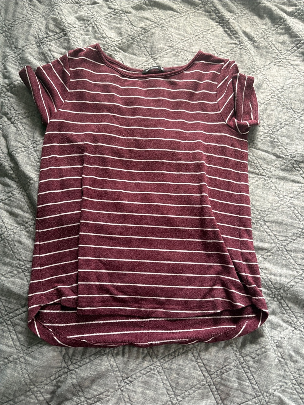 Pink Clover Burgundy and White Striped Short-Sleeve Tee